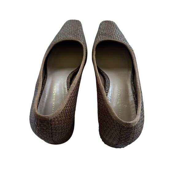 Loeffler Randall Nerine Brown Woven Raffia Square Toe Block Heel Pumps 10B - Picture 6 of 16